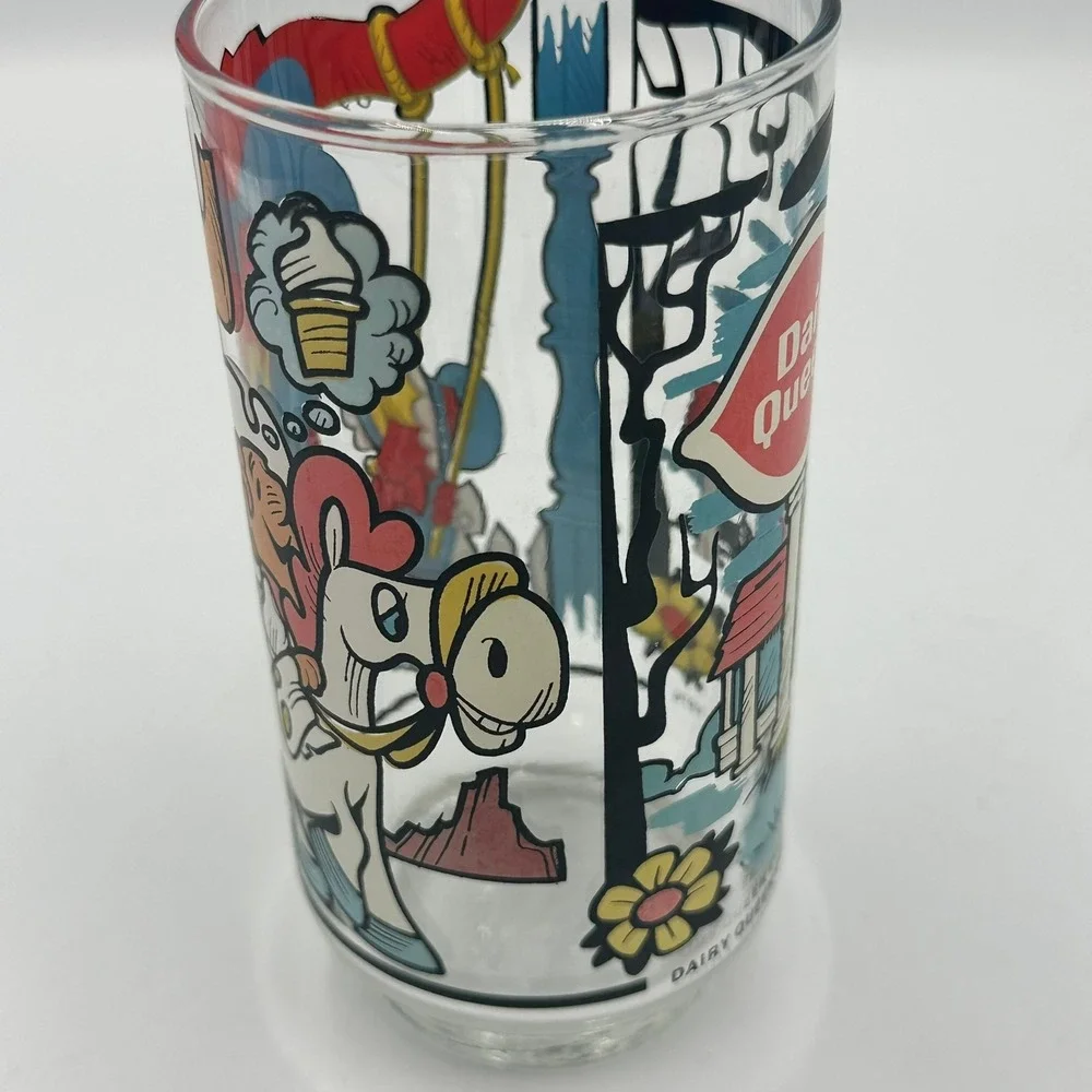 Vintage Dairy Queen Kids Collector Series 1976 Drinking Glass‎ DQ Promo Cartoon